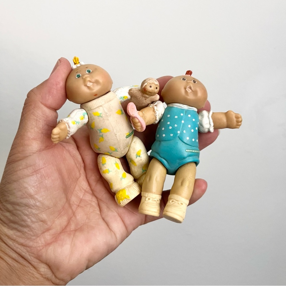 Vintage Mini Cabbage Patch Dolls Collectibles Set of Two Xavier Robert’s Coleco